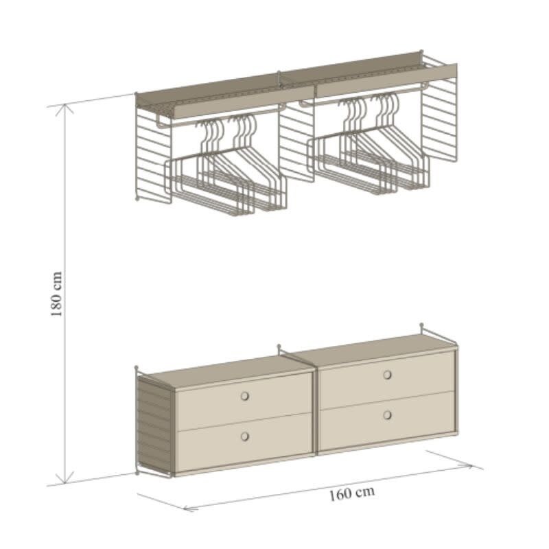 String Wandconfiguratie 77 - slaapkamer - Livinglodges - String