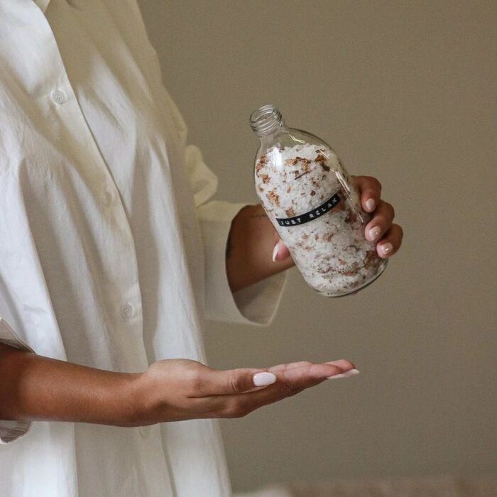 Wellmark Badzout 500ml - Just relax - Messing dop - Wellmark