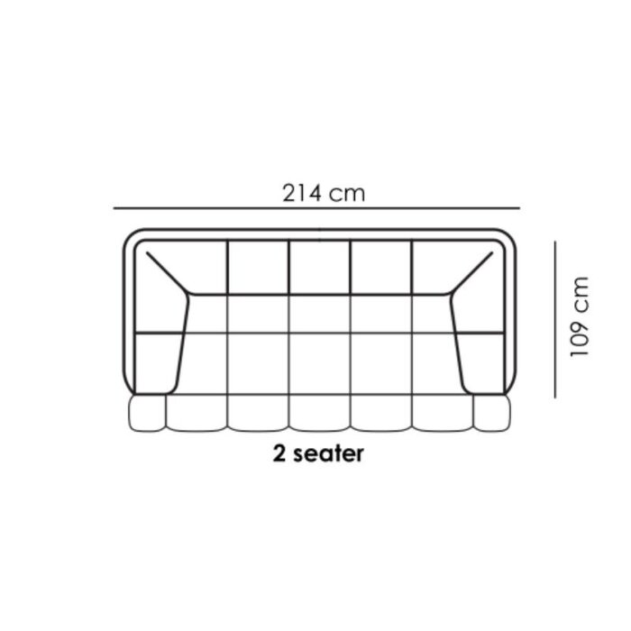 HAY Quilton sofa( showroom) - 2 seater - Turf royal blue - HAY