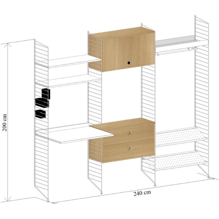 String Wandconfiguratie 79 - Woonkamer (showroom) - String