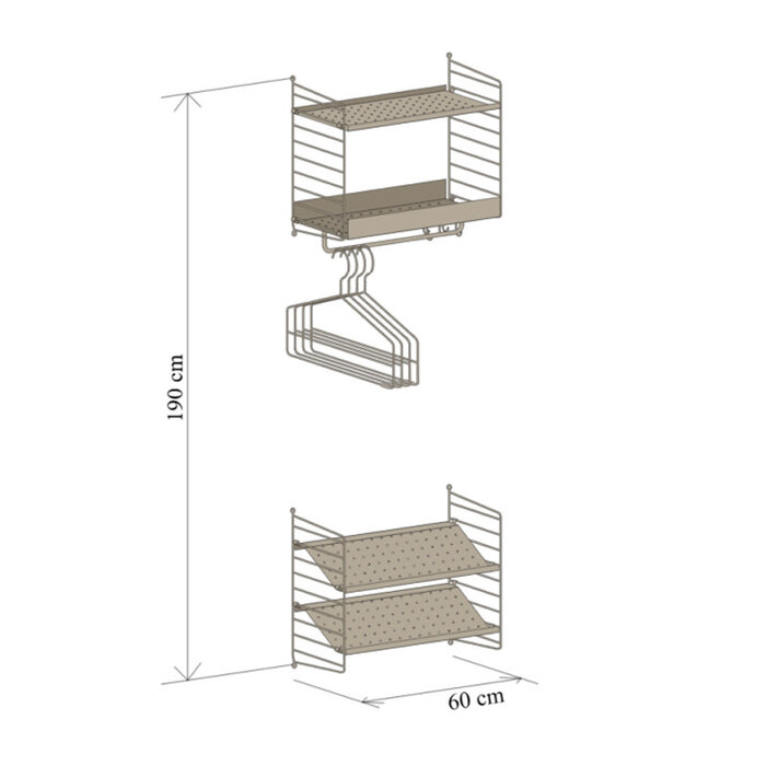 String Wandconfiguratie 78 - hal - Livinglodges - String