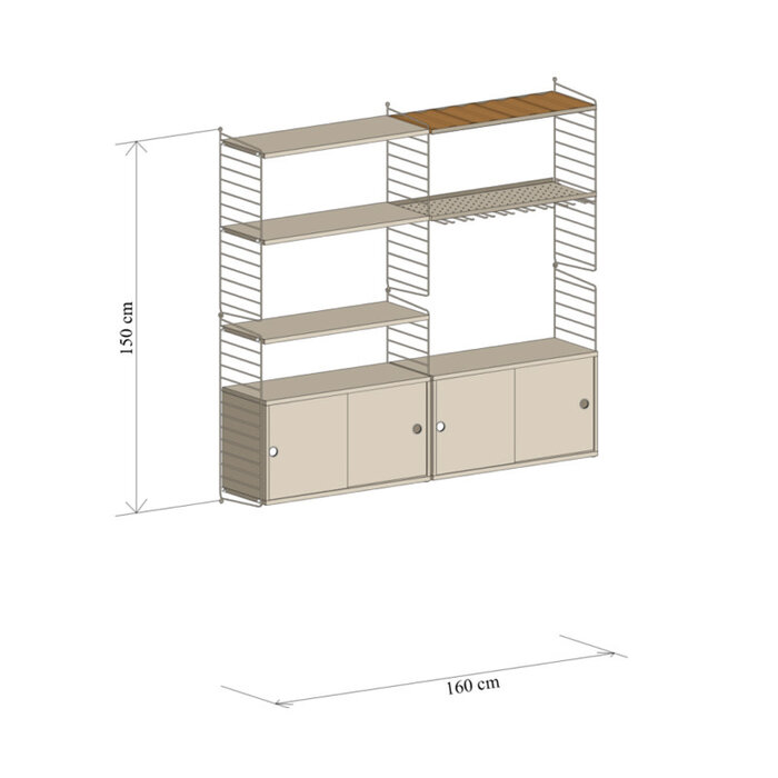 String Wandconfiguratie 76 - woonkamer- Livinglodges - String
