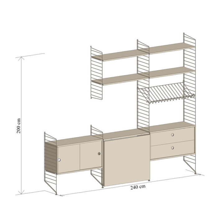 String Wandconfiguratie 74 - keuken - Livinglodges - String