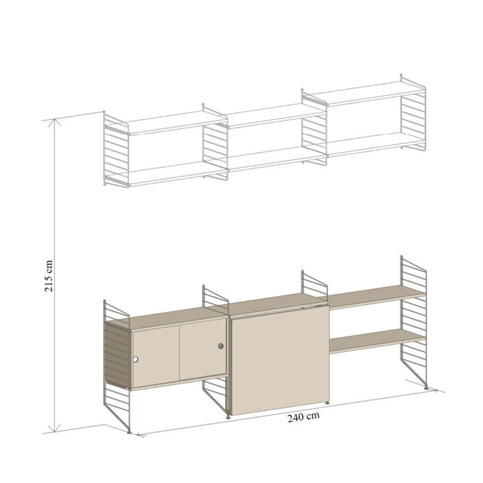 String Wandconfiguratie 75 - keuken - Livinglodges - String