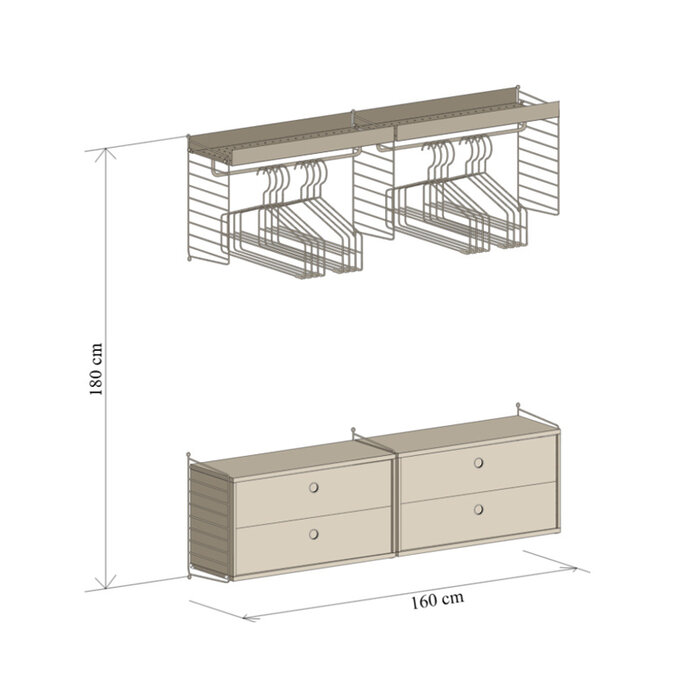 String Configuration murale 77 - chambre - Livinglodges - String