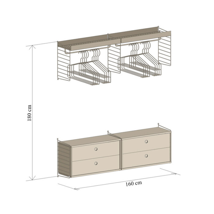String Configuration murale 77 - chambre - Livinglodges - String