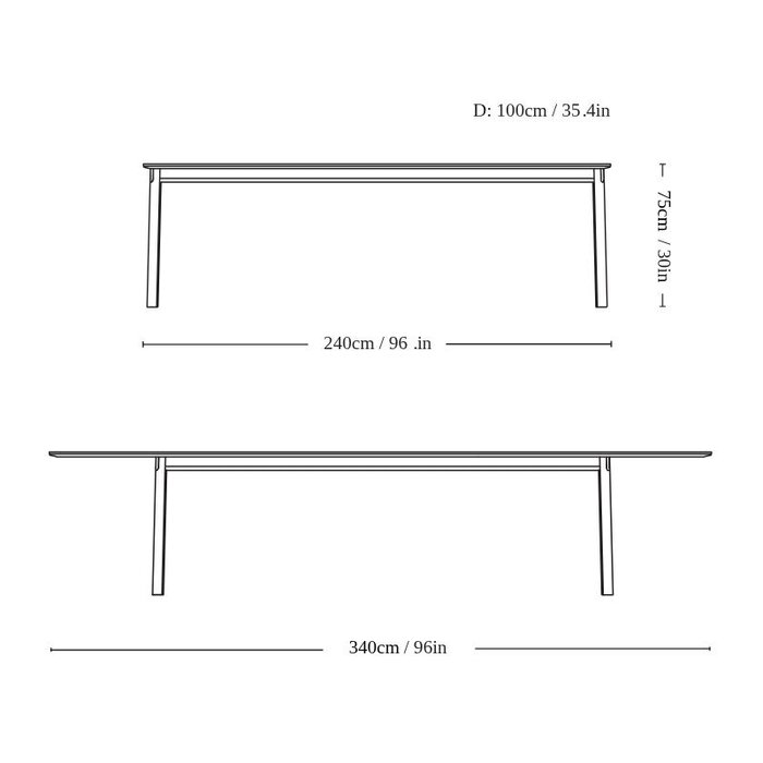 &Tradition Patch tafel HW2 - uitschuifbaar - &Tradition