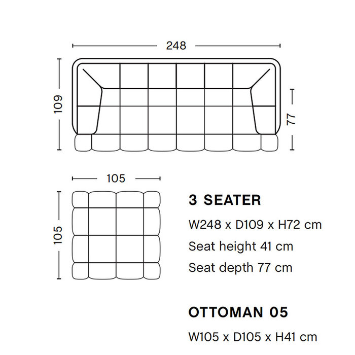 HAY Quilton sofa - 3 seater - Vidar 932 - HAY