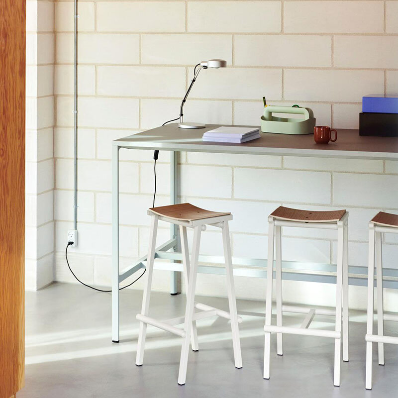 HAY Modèle de stock - Taburete 8 Barkruk - hauteur d'assise 75 cm Eggshell - Oak Veneer - HAY