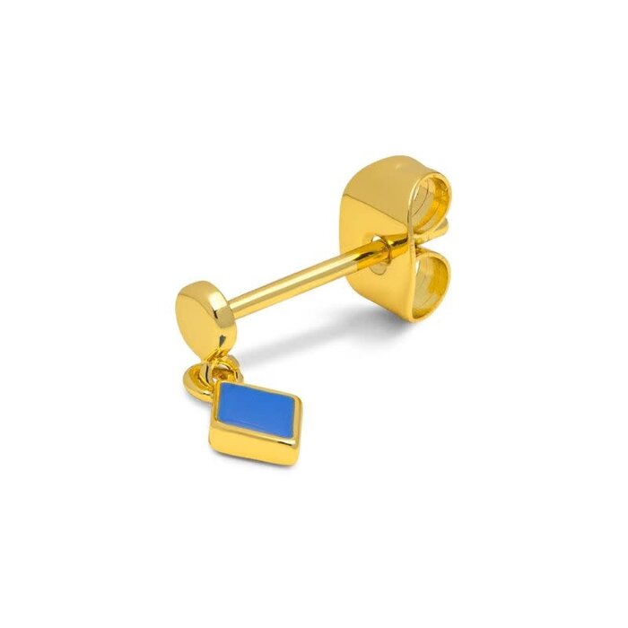 LULU Copenhagen Oorringen Confetti Dangling (1 stuk) Goud Blue - Lulu Copenhagen
