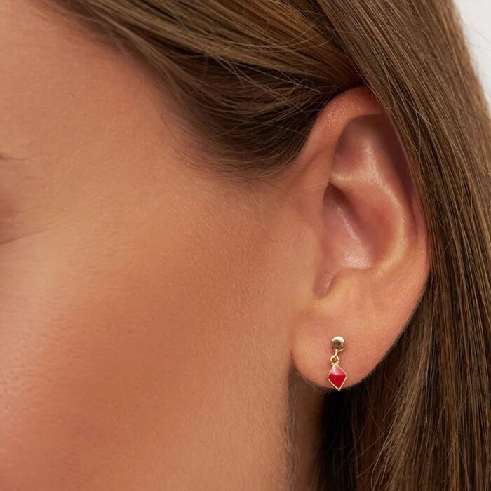 LULU Copenhagen Boucle d'oreilles pendantes Confetti (1 pièce) Or Burnt coral - Lulu Copenhagen