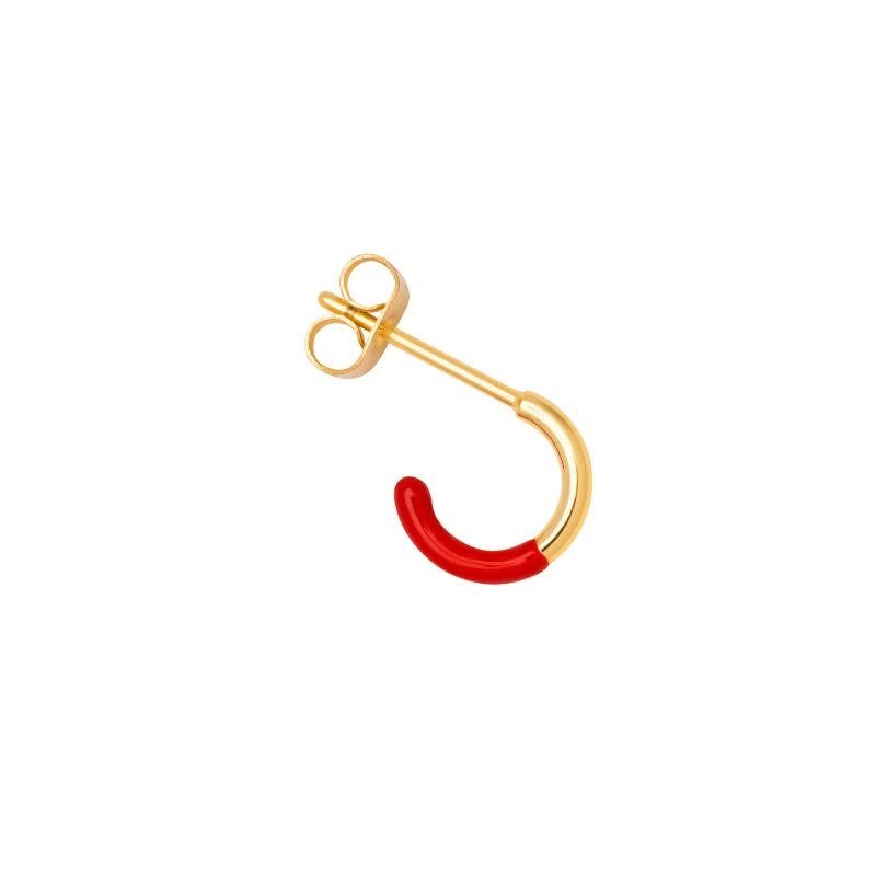 LULU Copenhagen Boucle d'oreille Color Hoop Half Dip (1 stuk) - Passion Red - Lulu
