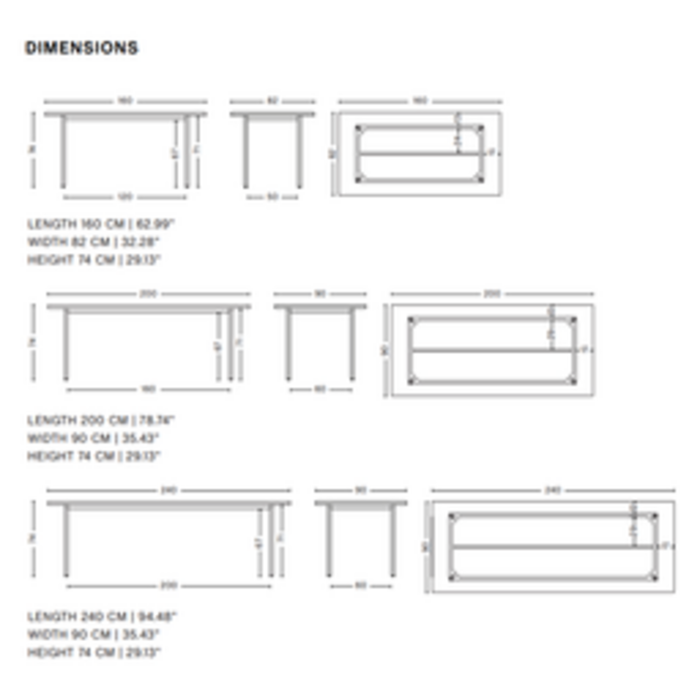 HAY Two-colour table - Blue tabletop - HAY