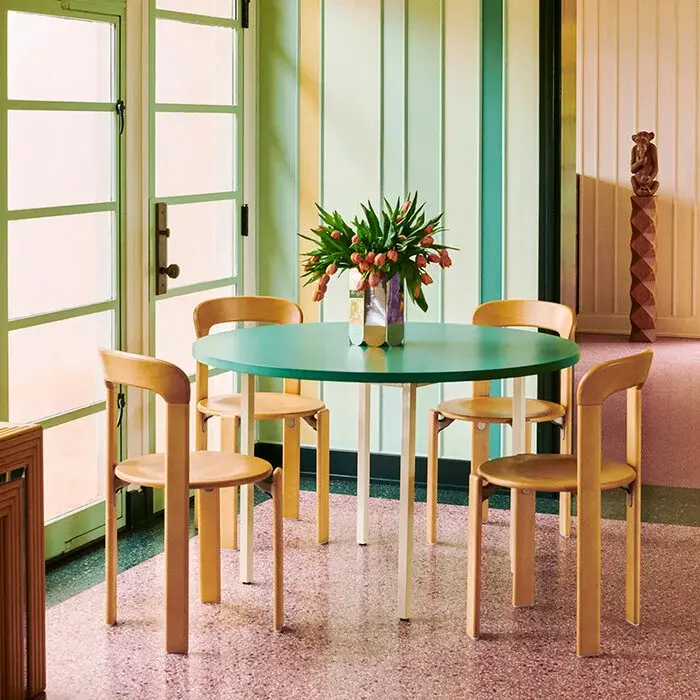 HAY Two-colour table - Round - Green tabletop - HAY