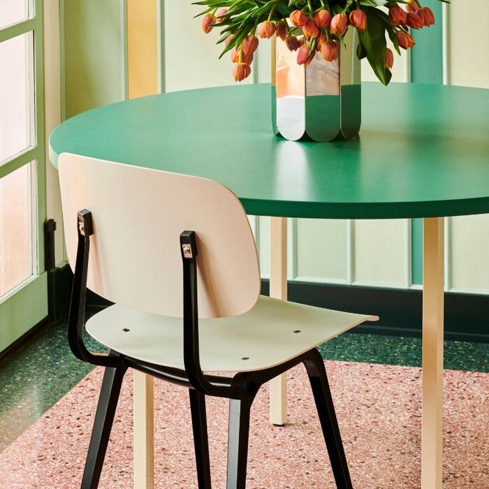 HAY Two-colour table - Round - Green tabletop - HAY