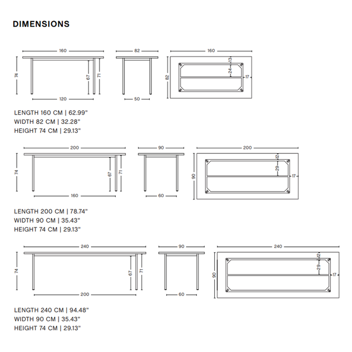 HAY Two-colour table - Green tabletop - HAY