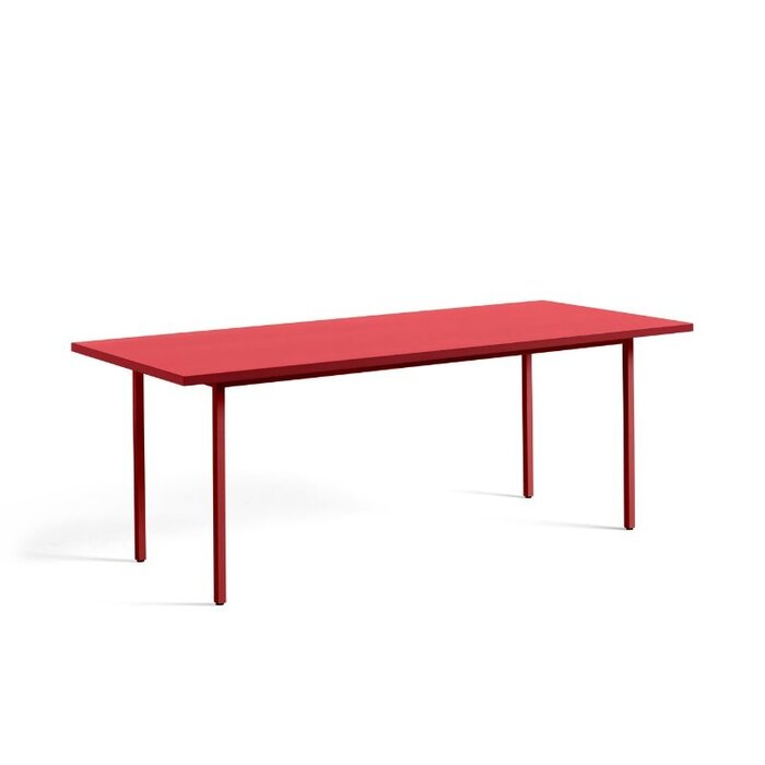 HAY Two-colour table - red tabletop - maroon red frame - Muller Van Severen