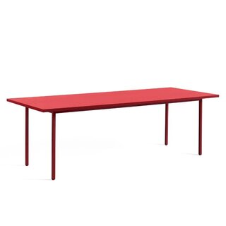 HAY Two-colour table - red tabletop - maroon red frame