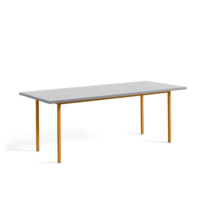 HAY Two-colour table - light grey tabletop - ochre frame - Muller Van Severen