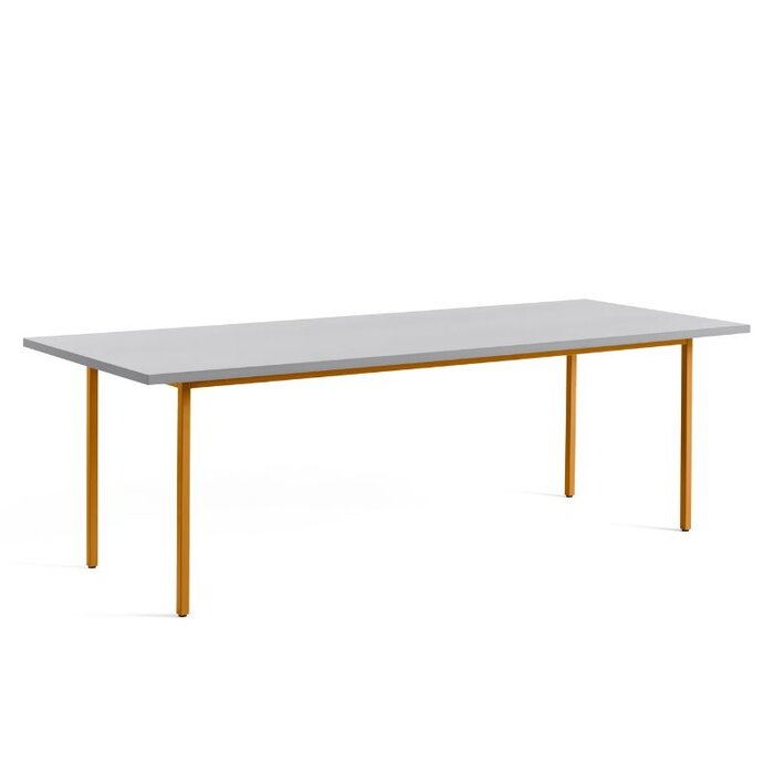 HAY Two-colour table - light grey tabletop - ochre frame - Muller Van Severen