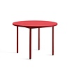 HAY Two-colour round table - red tabletop - maroon red frame - Muller Van Severen
