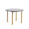 HAY Two-colour round table - light grey tabletop - ochre frame