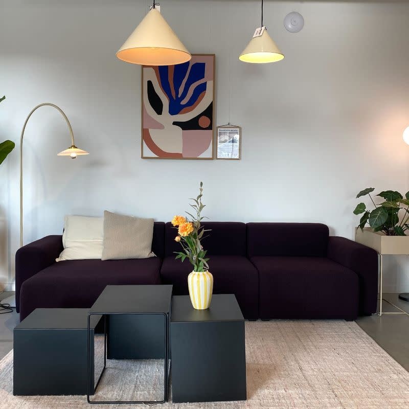 HAY Mags Sofa Low Armrest - Turf Burgundy  - HAY