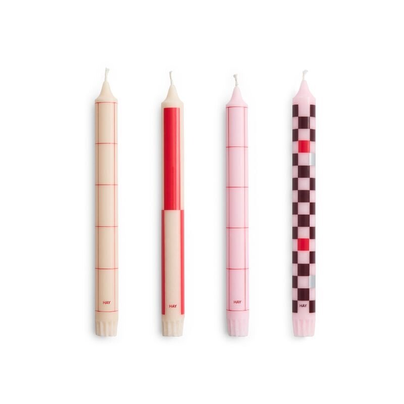 HAY Kaarsen met patroon (set van 4) – HAY