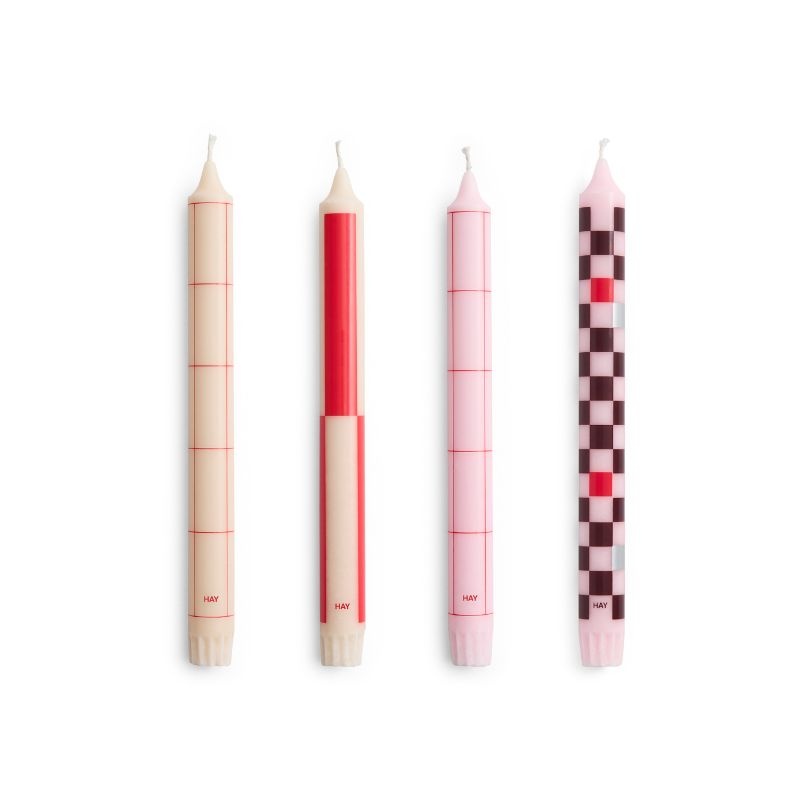 HAY Bougies avec motif (ensemble de 4) – HAY
