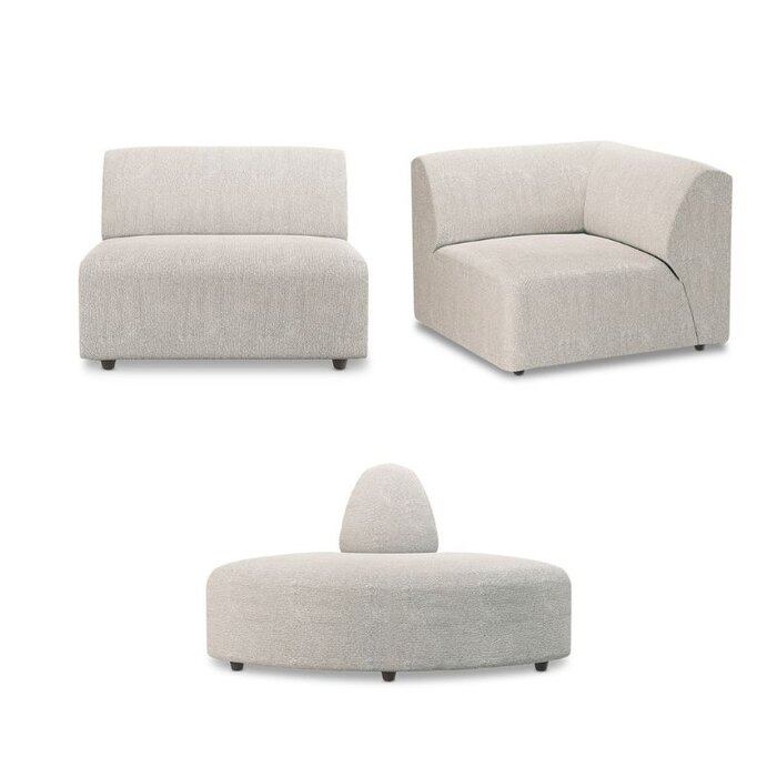 HKliving Canapé modulaire Jax configuration 3 - Sneak Light Grey - HKliving