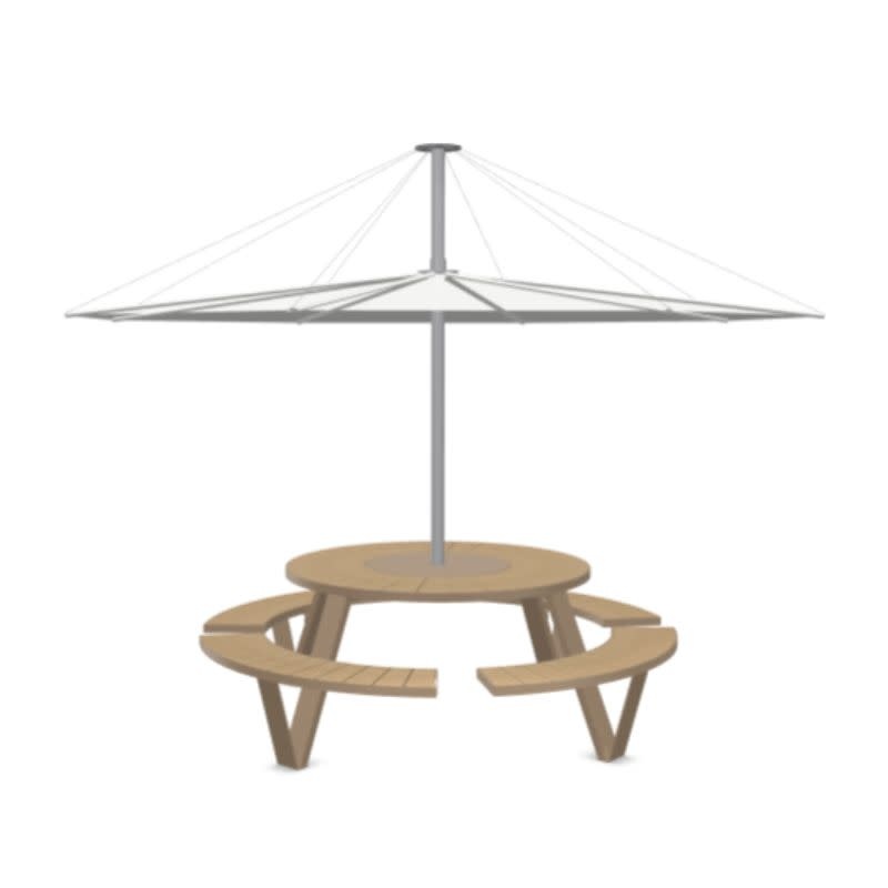 Extremis Pantagruel picknicktafel met parasol - Iroko - Extremis