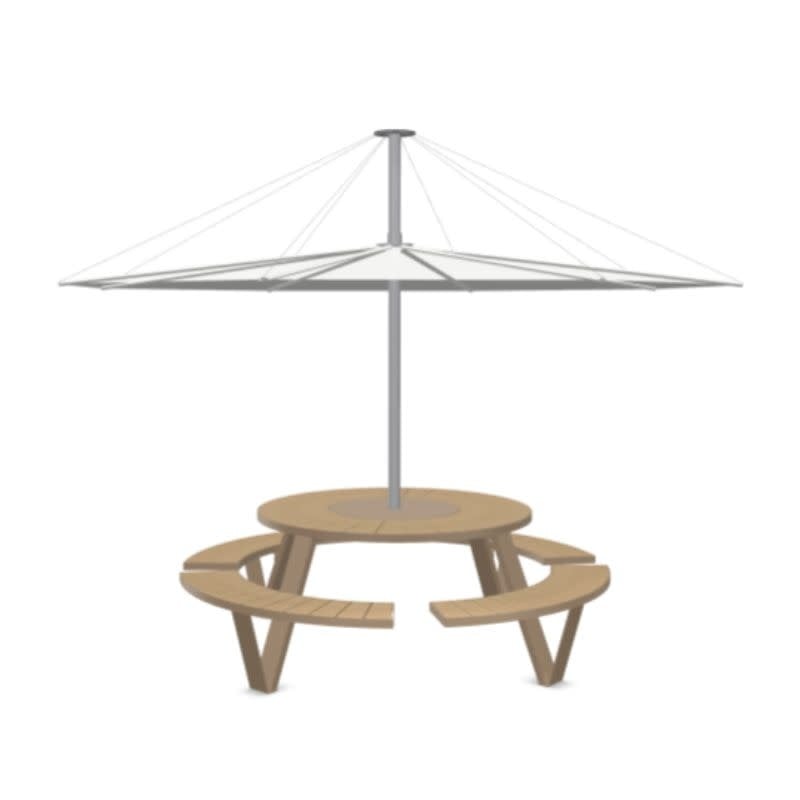 Extremis Table de pique-nique Pantagruel avec parasol - Iroko - Extremis