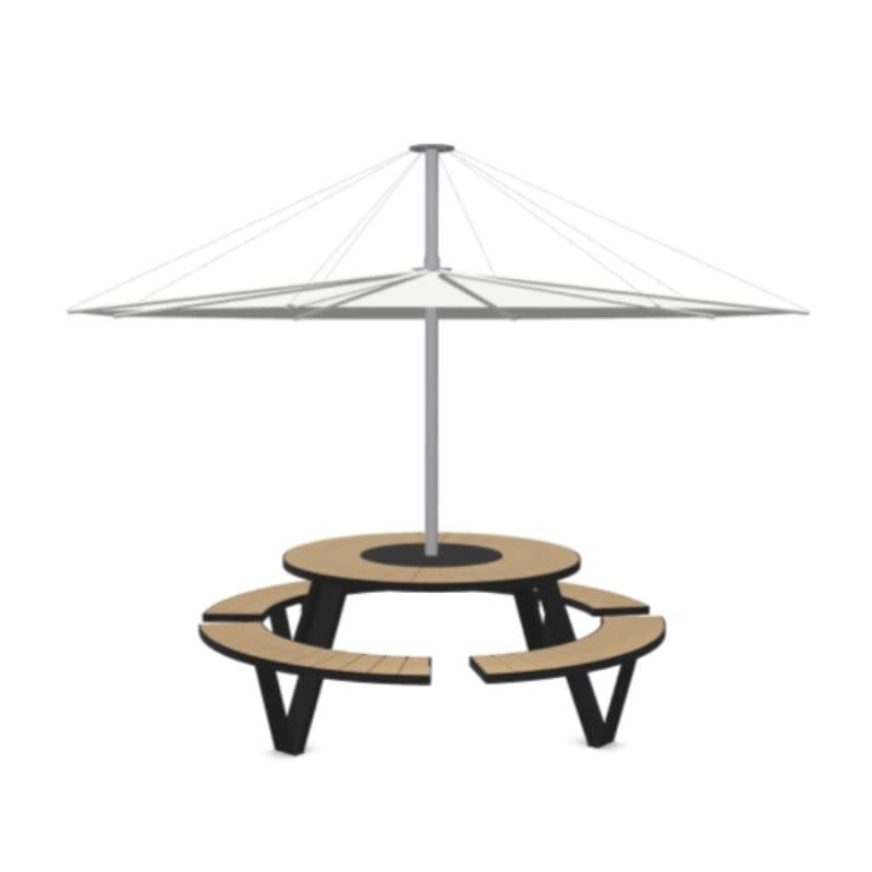 Extremis Table de pique-nique Pantagruel avec parasol - Iroko - Extremis