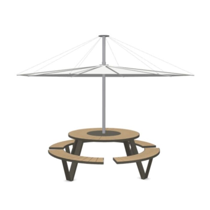Extremis Pantagruel picnictafel met parasol - Iroko - Extremis