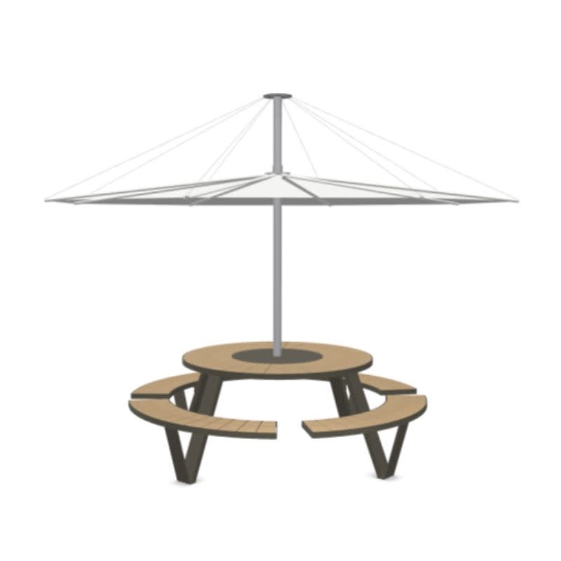 Extremis Pantagruel picknicktafel met parasol - Iroko - Extremis