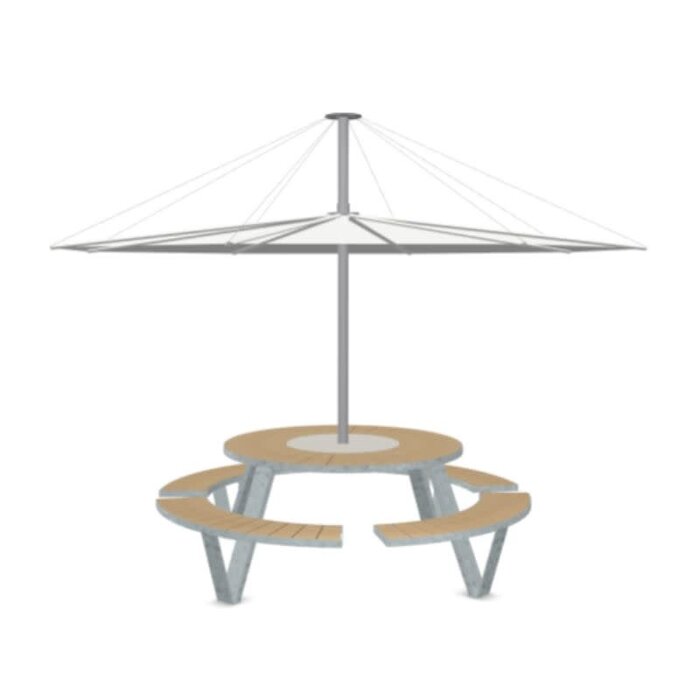 Extremis Table de pique-nique Pantagruel avec parasol - Iroko - Extremis