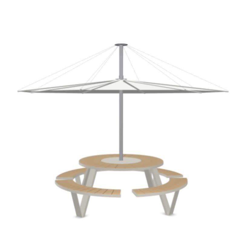 Extremis Pantagruel picnictafel met parasol - Iroko - Extremis