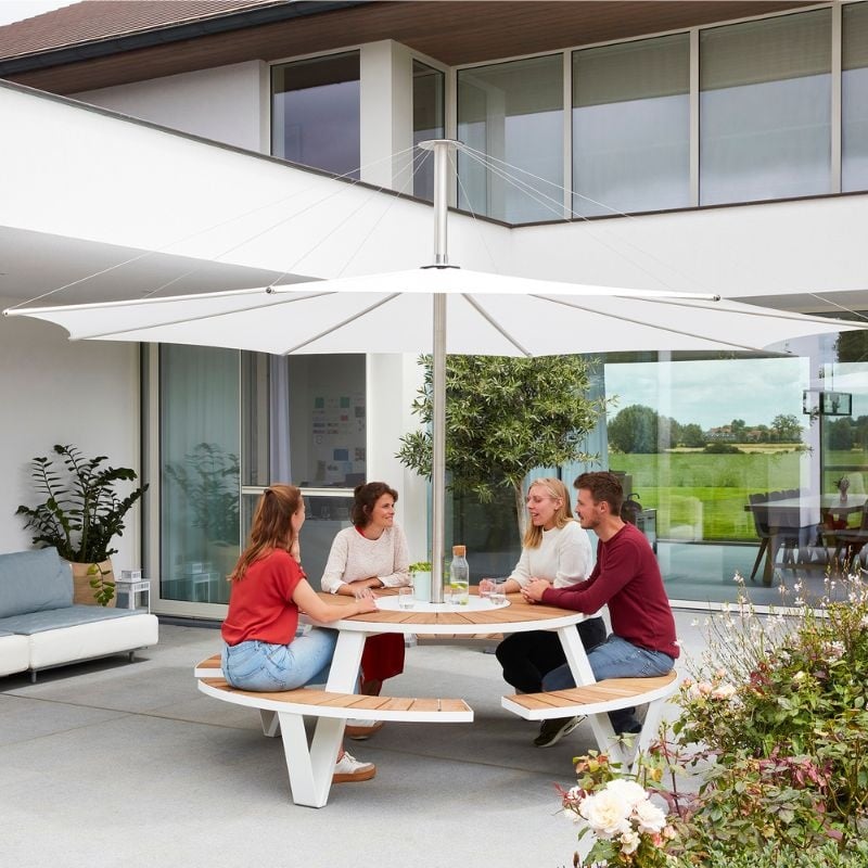 Extremis Table de pique-nique Pantagruel avec parasol - Iroko - Extremis