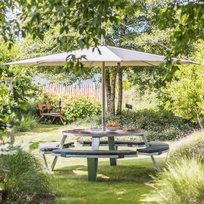Extremis Table de pique-nique Pantagruel avec parasol - Iroko - Extremis