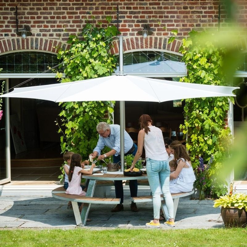 Extremis Table de pique-nique Pantagruel avec parasol - Iroko - Extremis