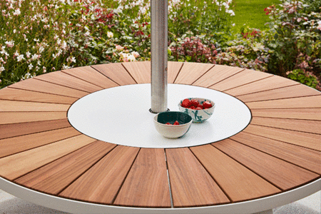 Extremis Table de pique-nique Pantagruel avec parasol - Iroko - Extremis