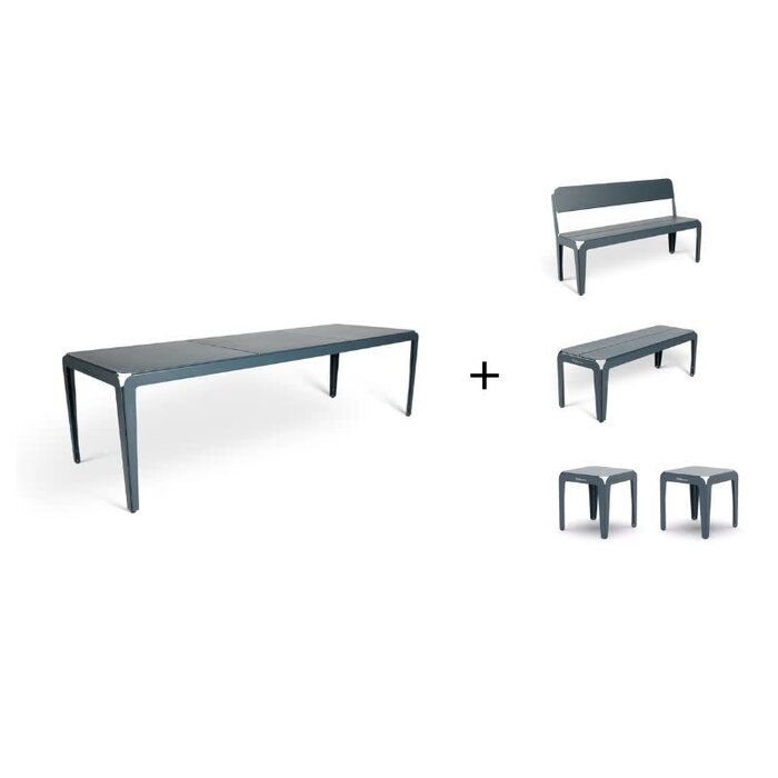 Weltevree Bended set (table de 270 cm + 2 bancs + 2 tabourets) - Weltevree