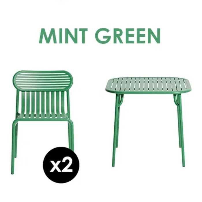 Petite Friture Set de jardin 85x85 table + 2 chairs Week-end - Petit Friture