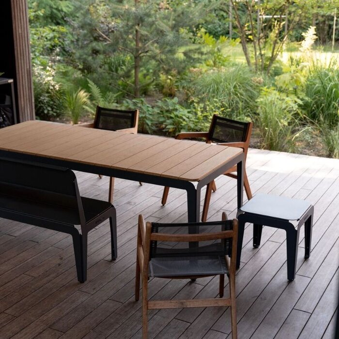 Weltevree Bended set (Tafel hout 220cm + 2x banken + 2x krukjes) - Weltevree