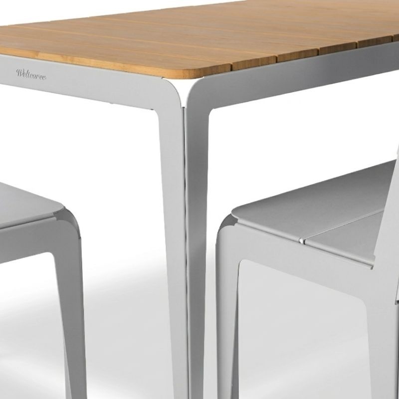 Weltevree Bended set (table en bois 220 cm + 2 bancs + 2 tabourets) - Weltevree