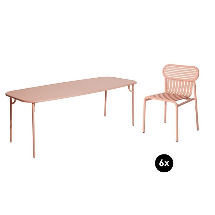 Petite Friture Set de jardin 220x85 table + 6 chaises Week-end - Petite Friture