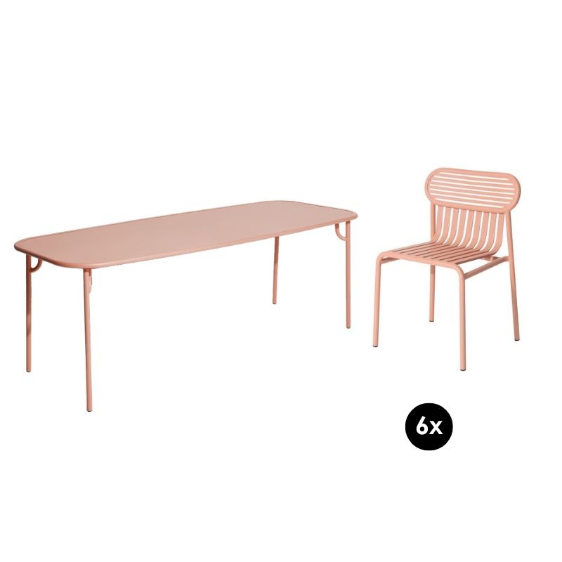 Petite Friture Set de jardin 220x85 table + 6 chaises Week-end - Petite Friture