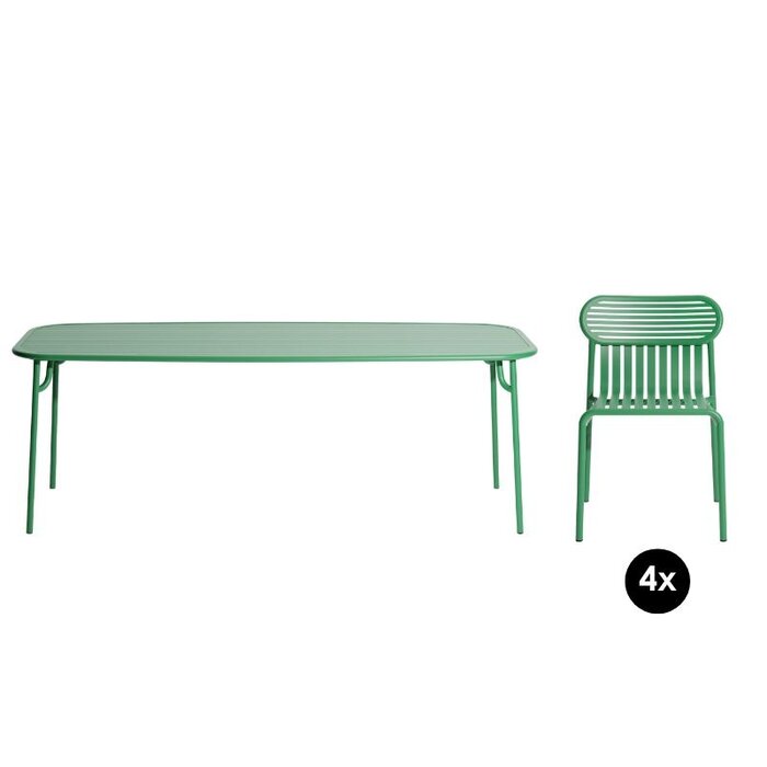 Petite Friture Set de jardin 180x75 table + 4 chaises Week-end - Petite Friture