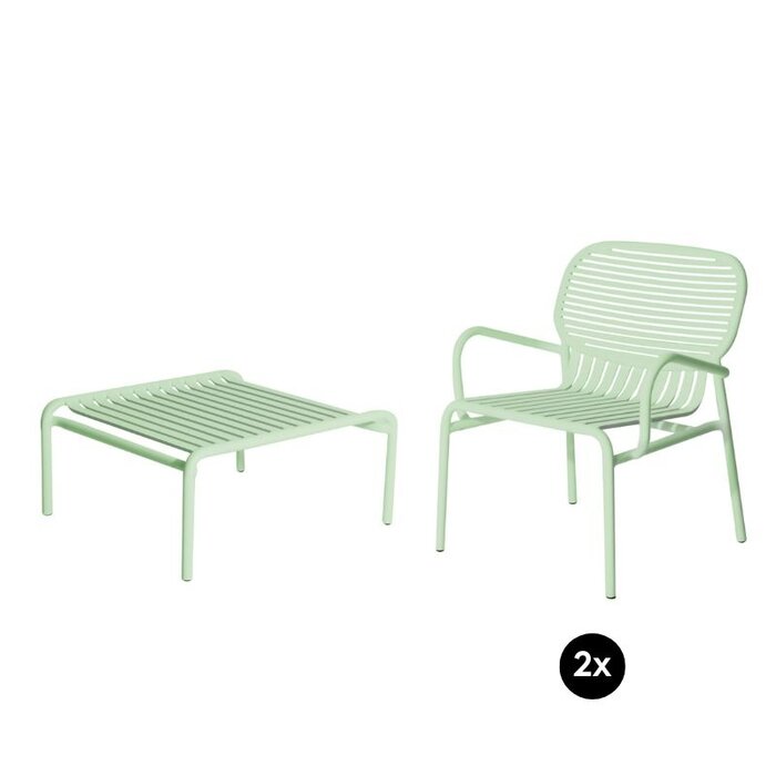 Petite Friture Week-end set de jardin 60x69cm table de salon + 2 fauteuils - Petite friture