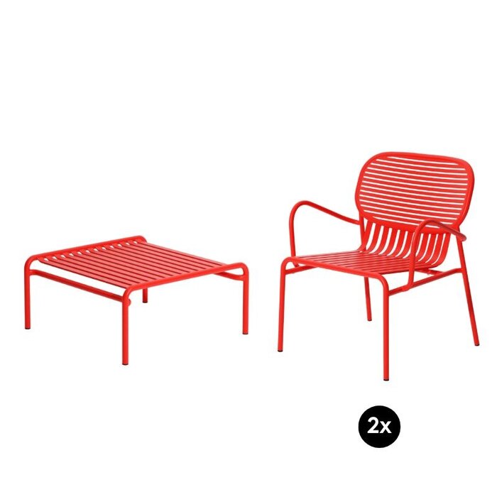 Petite Friture Week-end set de jardin 60x69cm table de salon + 2 fauteuils - Petite friture